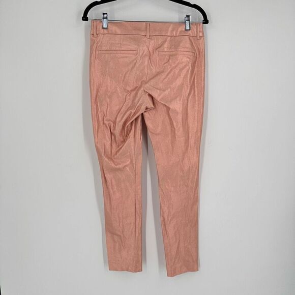 Old Navy Mid-Rise Coated Pixie Ankle Pants for Women Metallic Rose Gold Size 4 - Picture 4 of 13